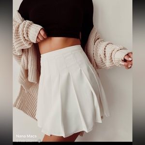 All pleated dressy white tennis skirt